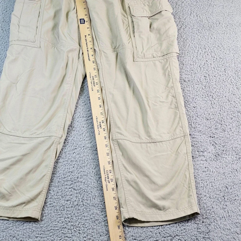 Duluth Trading Co Pants Mens 36x30 Beige Nylon Cargo Elastic Waist Outdoor